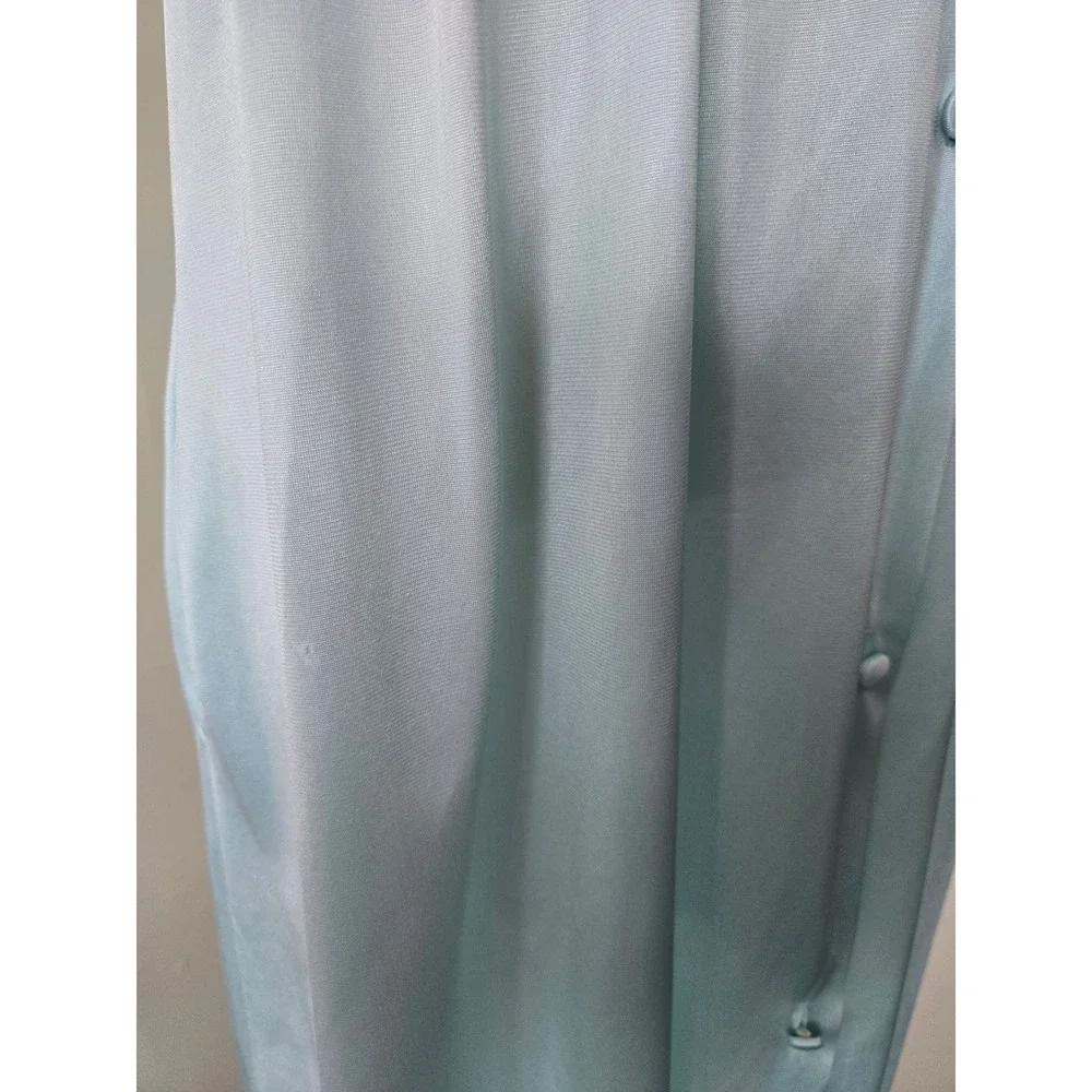 Vtg Vandemere Mint Green Button Front Nightgown Lace Floral Puff Sleeve S Nylon